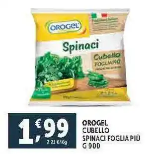 Deco Supermercati OROGEL CUBELLO SPINACI FOGLIA PIÙ offerta