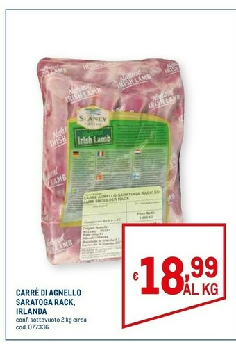 Metro Rack carre di agnello offerta