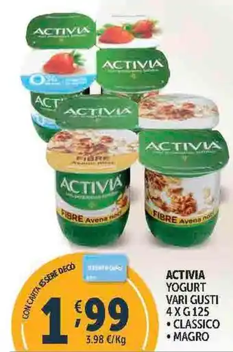 Deco Supermercati ACTIVIA YOGURT VARI GUSTI 4XG125 offerta