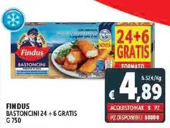 Deco Supermercati FINDUS BASTONCINI 24+ 6 GRATIS G750 offerta