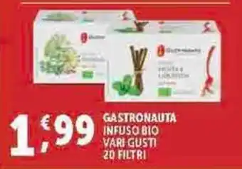 Deco Supermercati GASTRONAUTA INFUSO BIO VARI GUSTI 20 FILTRI offerta
