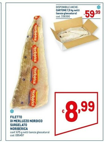 Metro Filetti di merluzzo atlantico senza pelle surgelati offerta