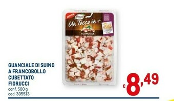 Metro Guanciale di suino a francobollo cubettato offerta