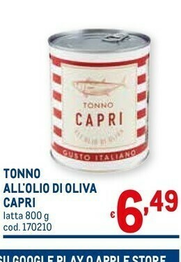 Metro Capri tonno all'olio di oliva 800 g offerta