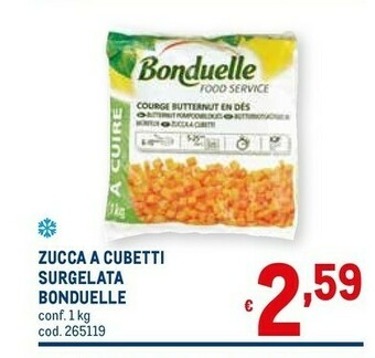 Metro Zucca a cubetti surgelata offerta