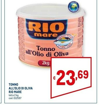 Metro Tonno all'olio di oliva 2000 g offerta