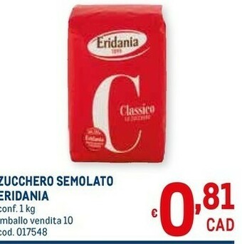 Metro Zucchero semolato classico 1000 g(ml) offerta