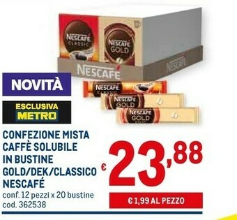 Metro Nescafe caffe solubile in bustine gold offerta
