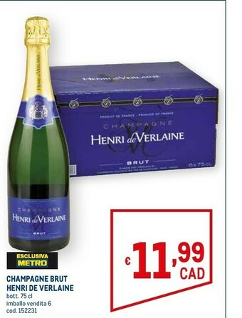 Metro Champagne henri de verlaine offerta