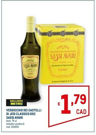 Metro Verdicchio dei castelli di jesi classico doc sassi avari offerta