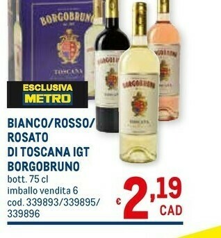 Metro Borgobruno rosato di toscana igt offerta