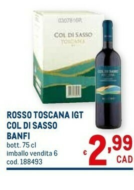 Metro Rosso toscana igt offerta