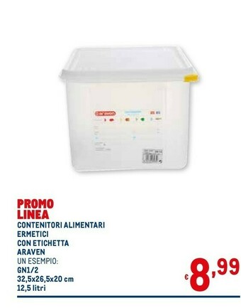 Metro Araven contenitori alimentari ermetici con etichetta offerta