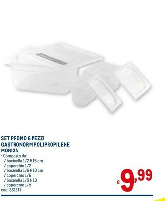 Metro Set promo 6 pezzi gastronorm polipropilene mori2a offerta