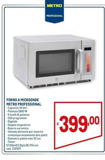 Metro Metro professional forno a microonde 34 l offerta
