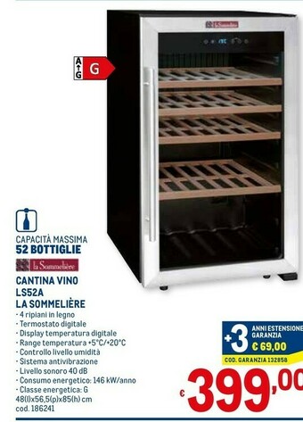 Metro La sommelière cantina vino ls52a offerta