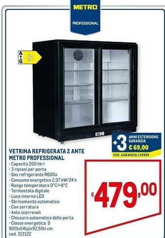 Metro Vetrina refrigerata 2 ante metro professional offerta