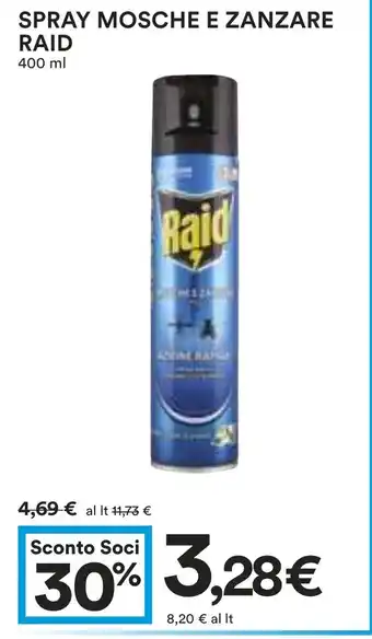 Coop Superstore SPRAY MOSCHE E ZANZARE RAID 400 ml offerta