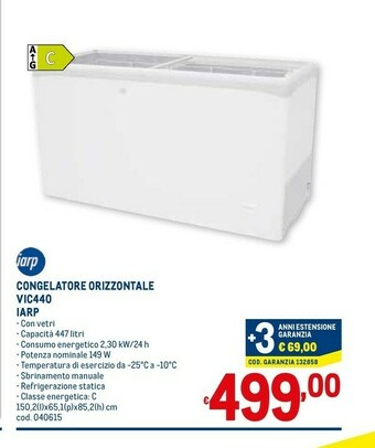 Metro Iarp congelatore orizzontale vic440 offerta