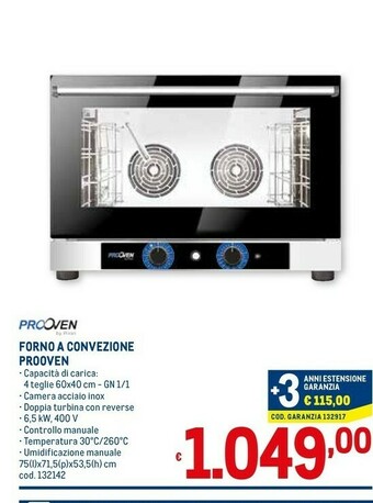 Metro Prooven forno a convezione offerta