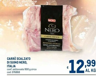 Metro Carre scalzato di suino nero 900 g offerta