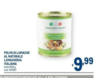 Metro Lumacheria italiana polpa di lumache al naturale offerta