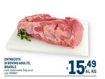 Metro Entrecote di bovino adulto offerta