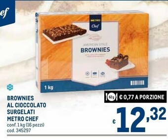 Metro Brownies al cioccolato surgelati offerta