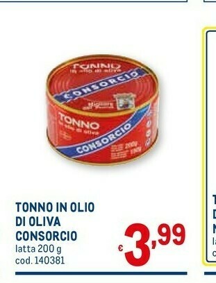 Metro Tonno in olio di oliva 200 g(ml) offerta