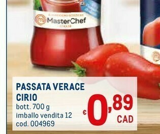 Metro La verace passata 700 g(ml) offerta