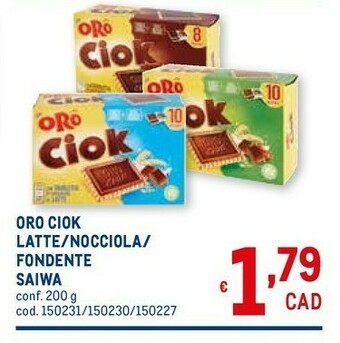 Metro Oro ciok con tavoletta di cioccolato fondente 200 g(ml) offerta