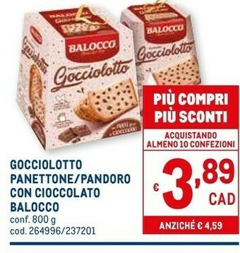 Metro Gocciolotto panettone offerta