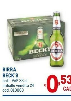 Metro Beck's - birra 330 g(ml) offerta