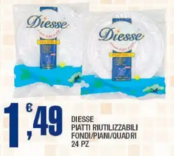 Splendidi e Splendenti DIESSE PIATTI RIUTILIZZABILI FONDI/PIANI/QUADRI 24 PZ offerta