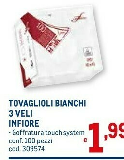 Metro Tovaglioli bianchi 3 veli offerta