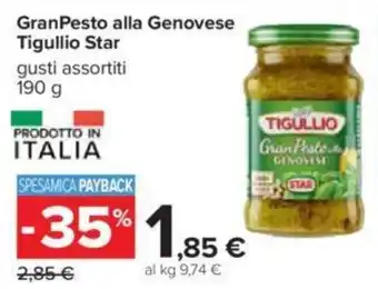 Carrefour GranPesto alla Genovese Tigullio Star gusti assortiti 190 g offerta