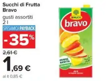 Carrefour Succhi di Frutta Bravo gusti assortiti 2 l offerta