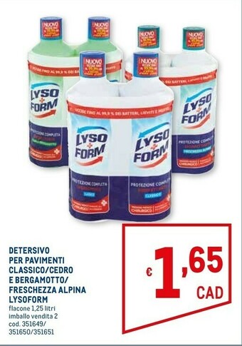 Metro Detersivo per pavimenti classico 1250 ml offerta