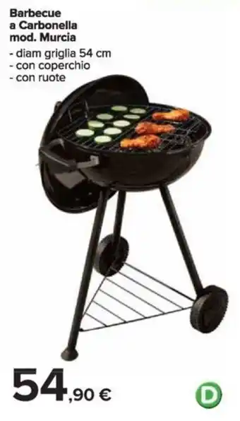 Carrefour Barbecue a Carbonella mod. Murcia - diam griglia 54 cm offerta