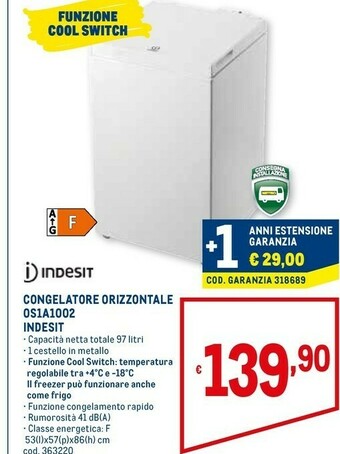 Metro Congelatore orizzontale os1a1002 offerta