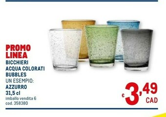 Metro Bicchieri acqua colorati bubbles offerta