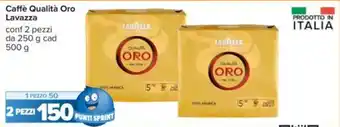 Carrefour Caffè Qualità Oro Lavazza conf 2 pezzi da 250 g cad 500 g offerta