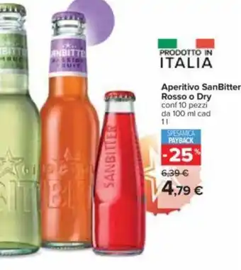 Carrefour Aperitivo SanBitter Rosso o Dry conf 10 pezzi da 100 ml cad 1 l offerta