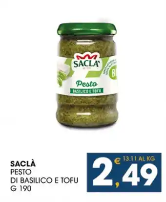 SeBón Supermercati SACLÀ PESTO DI BASILICO E TOFU G 190 offerta