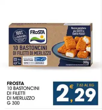 SeBón Supermercati FROSTA 10 BASTONCINI DI FILETTI DI MERLUZZO G 300 offerta