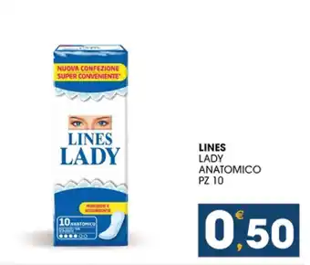 SeBón Supermercati LINES LADY ANATOMICO PZ 10 offerta