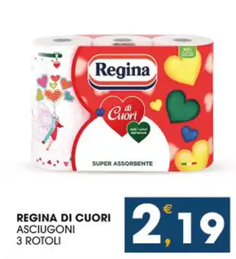 SeBón Supermercati REGINA DI CUORI ASCIUGONI 3 ROTOLI offerta