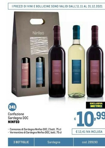 Metro Ninfeo confezione sardegna doc offerta