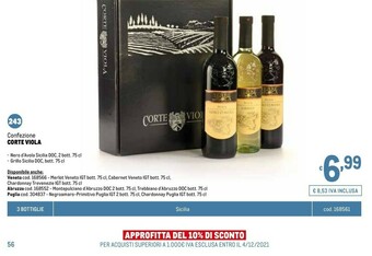 Metro Corte ciola confezione nero d'avola sicilia doc offerta
