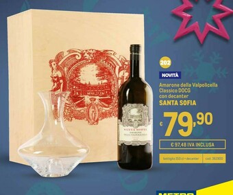 Metro Santa sofia amarone della valpolicella classico docg con decanter offerta